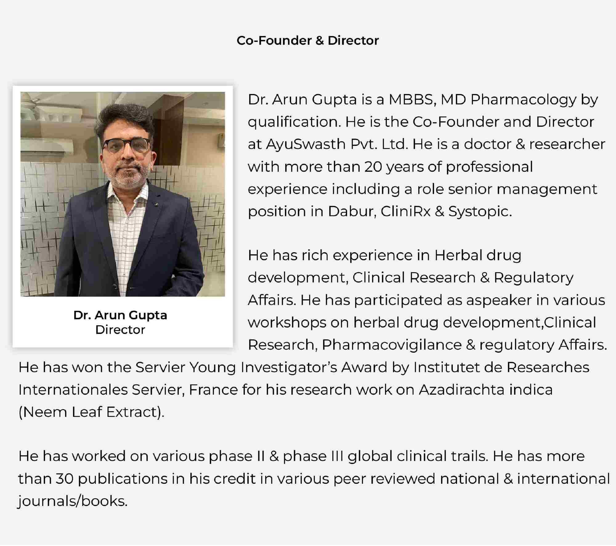 About Doctor Arun Gupta