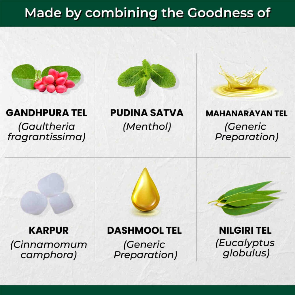 AyuOrtho Oil Key Ingredients