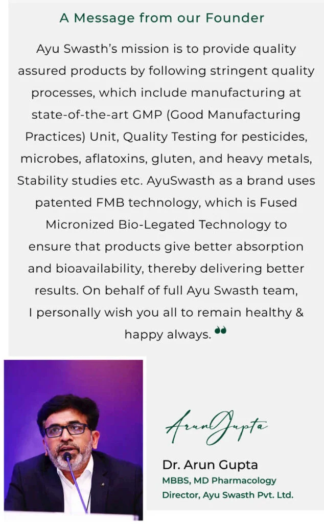 Herbal Ayurvedic Director's message AyuSwasth