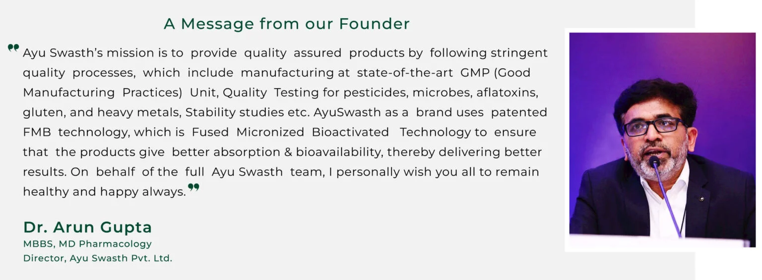 Herbal Ayurvedic Director's message AyuSwasth